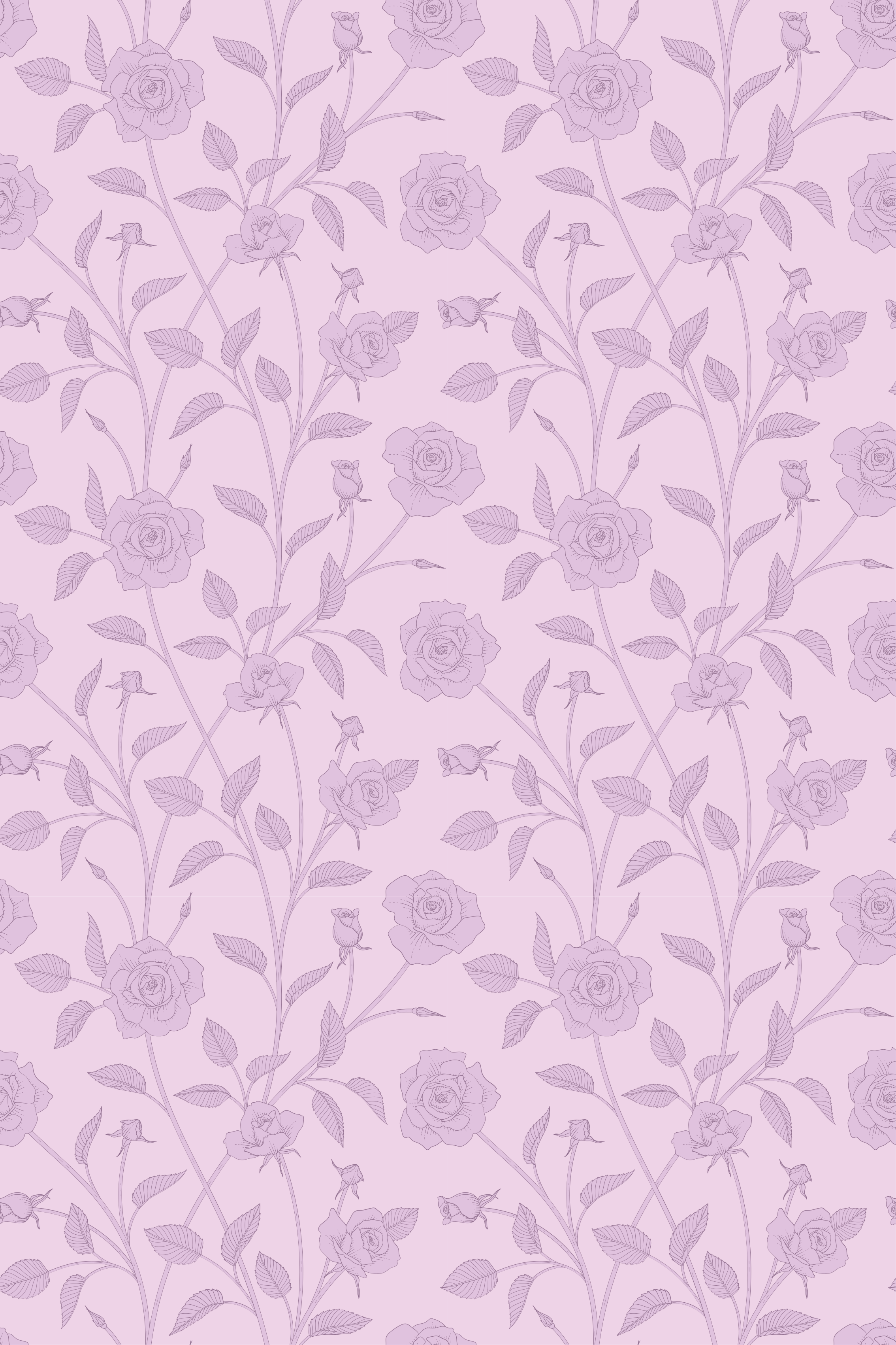 Vinyl tapijt antiek paarse olieverf vintage rozen - TenStickers
