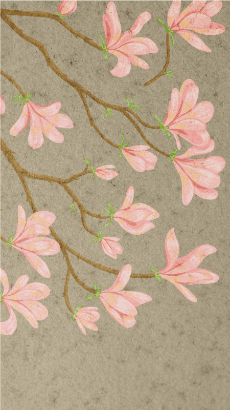 Vinyl tapijt antiek vintage stijl magnolia - TenStickers