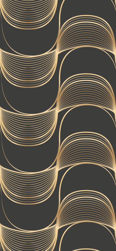 Vinyl tapijt antiek gouden golven kunstpatroon - TenStickers