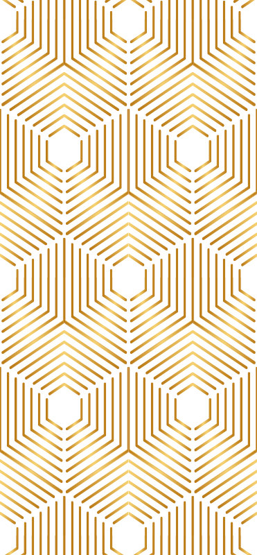 Vinyl tapijt antiek gouden vierkanten kunststijl - TenStickers