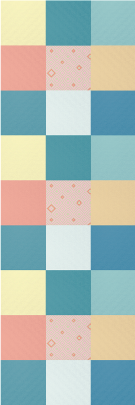 Vinyl tapijt antiek patchwork kleurrijk retro patroon - TenStickers