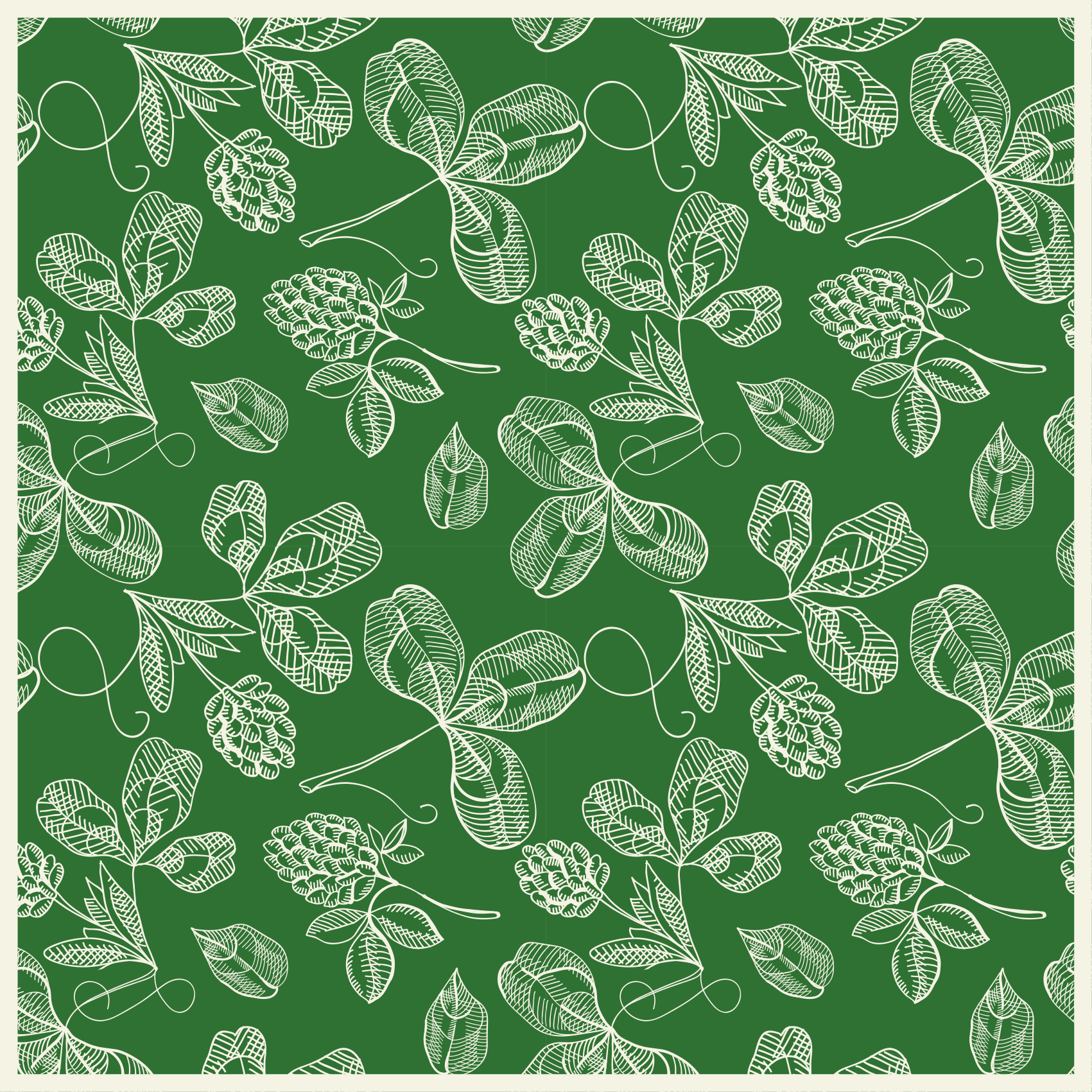 Vinyl tapijt antiek groen magnolia takkenpatroon - TenStickers