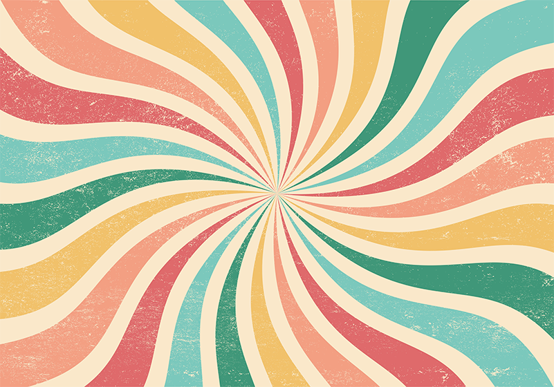 Vinyl tapijt antiek kleurrijke grunge retro burst - TenStickers