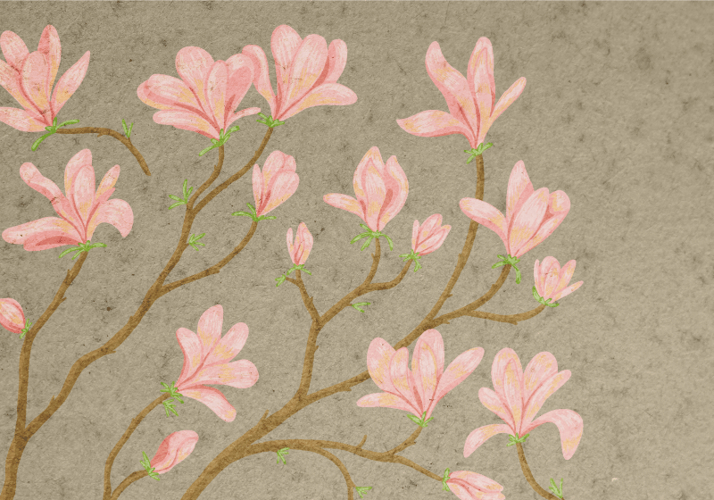 Vinyl tapijt antiek in vintage stijl magnolia - TenStickers