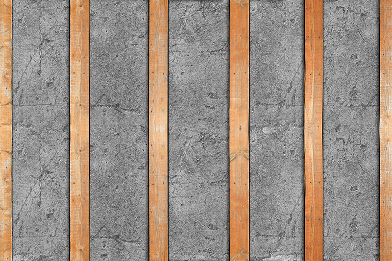 Vinyl tapijt met textuur houten planken op beton - TenStickers