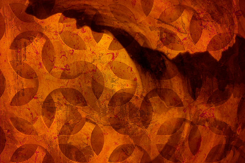 Vinyl tapijt geometrisch abstract oranje - TenStickers
