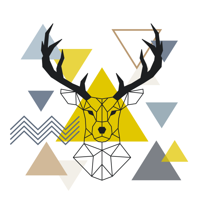 Vinyl tapijt geometrisch geometrische hert - TenStickers