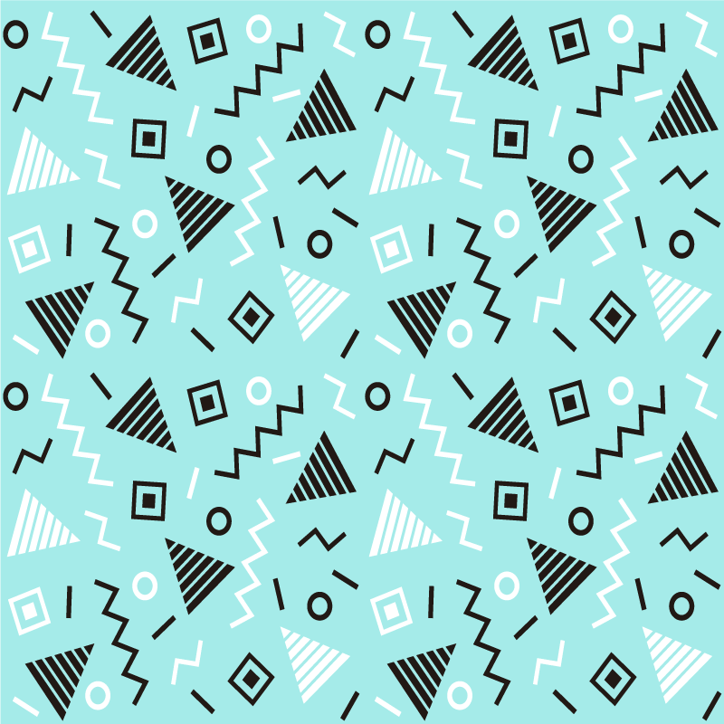 Vinyl tapijt geometrisch jaren 80 memphis patroon - TenStickers