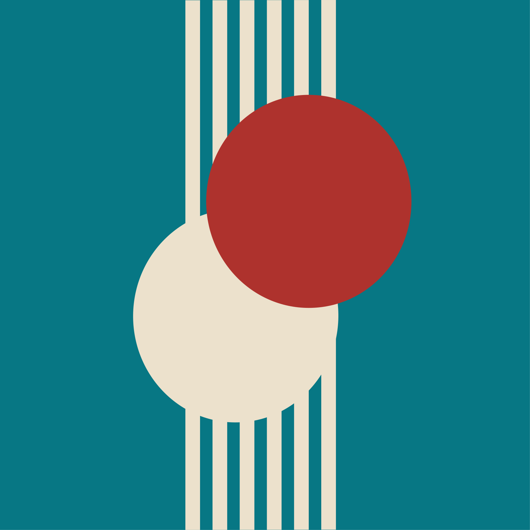 Vinyl tapijt geometrisch abstracte kunst twee cirkels - TenStickers