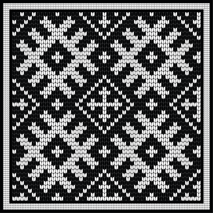 Vinyl tapijt geometrisch viking geketende vierkanten patroon - TenStickers