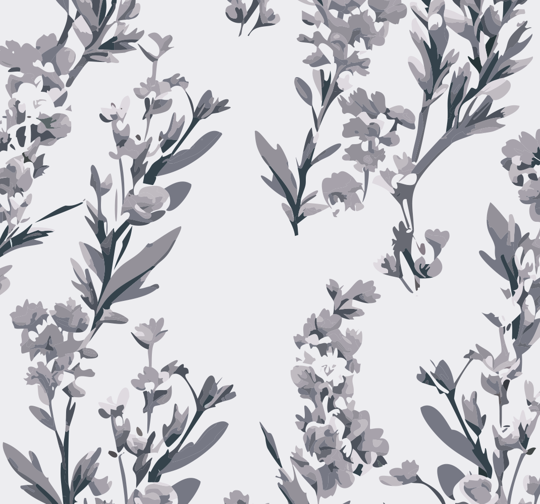 Vinyl tapijt grijs met bloemendessin - TenStickers