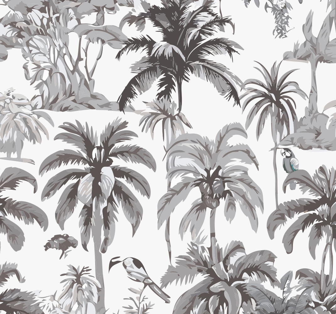 Vinyl tapijt grijs palm bomen - TenStickers