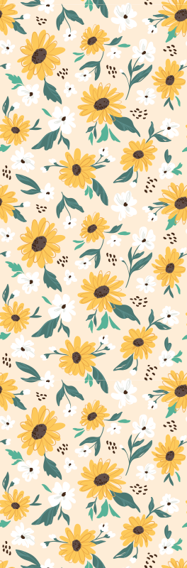 Vinyl tapijt voor hal zonnebloem beige achtergrond - TenStickers