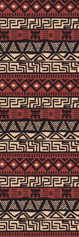 Vinyl tapijt voor hal tribal patroon donkerrood - TenStickers