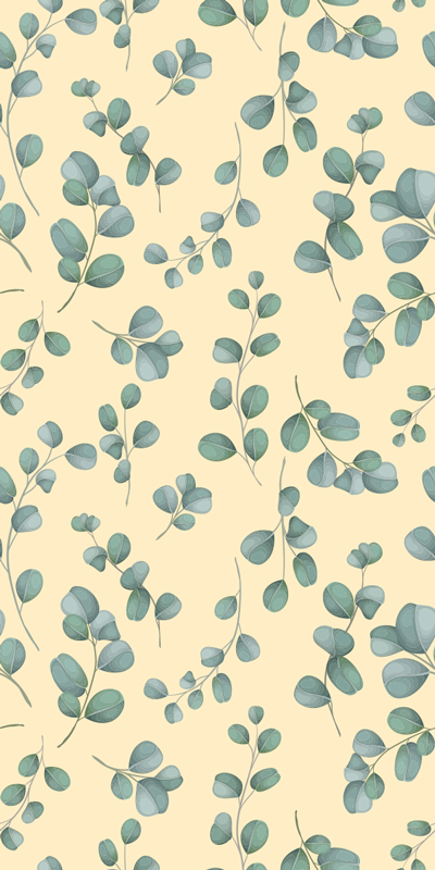Vinyl tapijt beige eucalyptusbladeren patroon - TenStickers