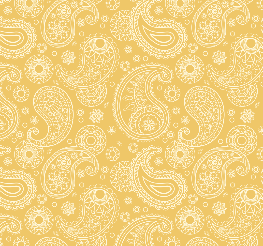 Vinyl tapijt geel arabic paisley - TenStickers