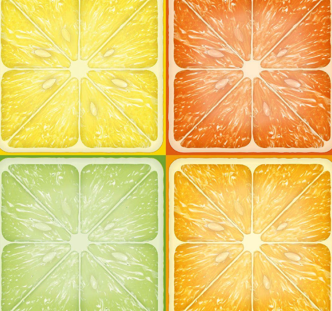 Vinyl tapijt geel kleurrijke citrusstructuur - TenStickers