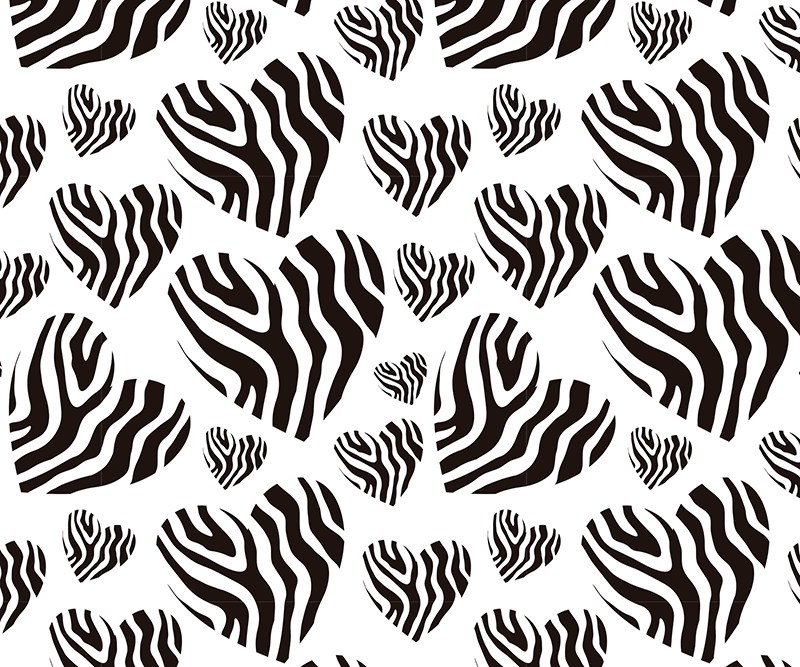 Vinyl tapijt wit met zebra dierenprint hart - TenStickers