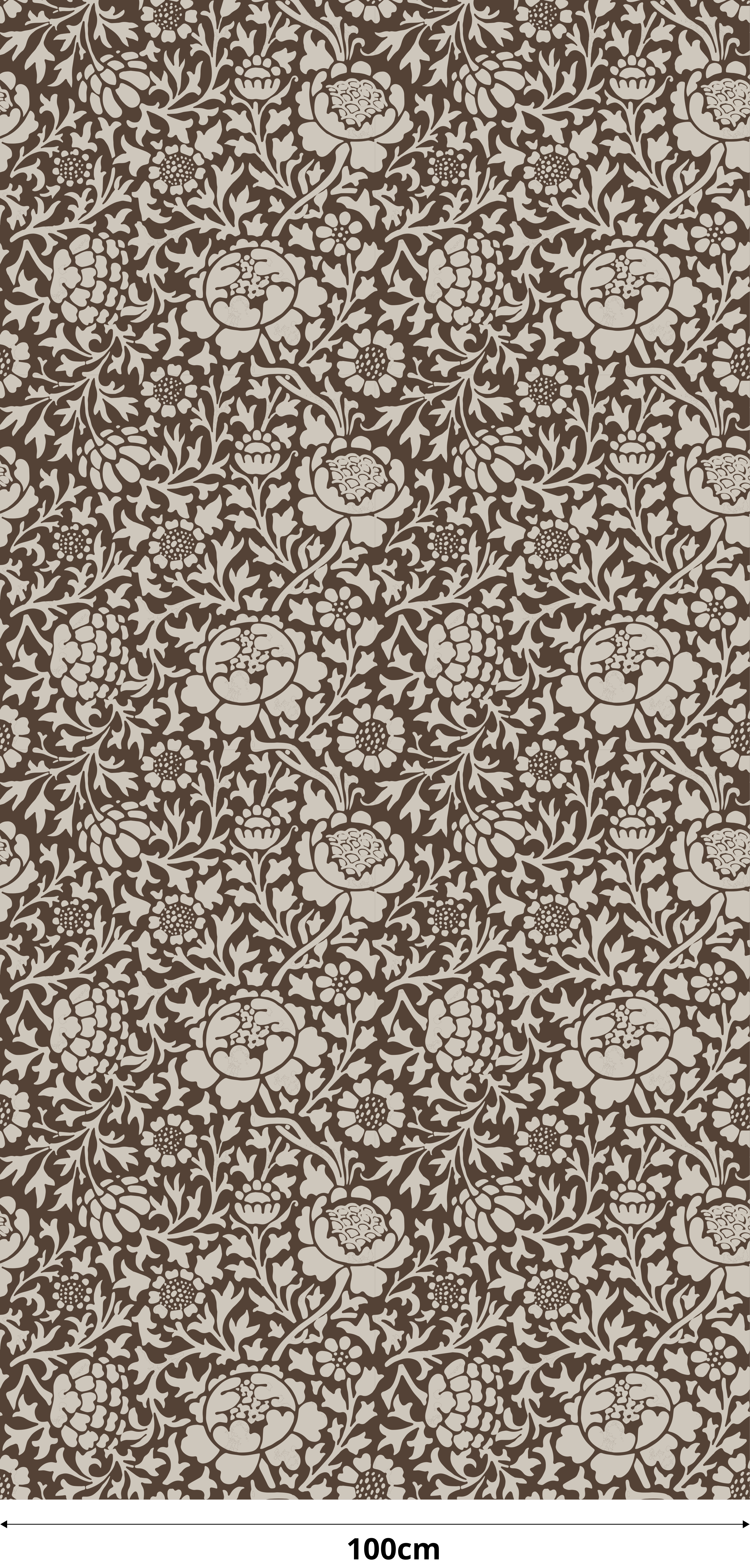 Vinyl tapijt bruin met vintage bloemenprint - TenStickers