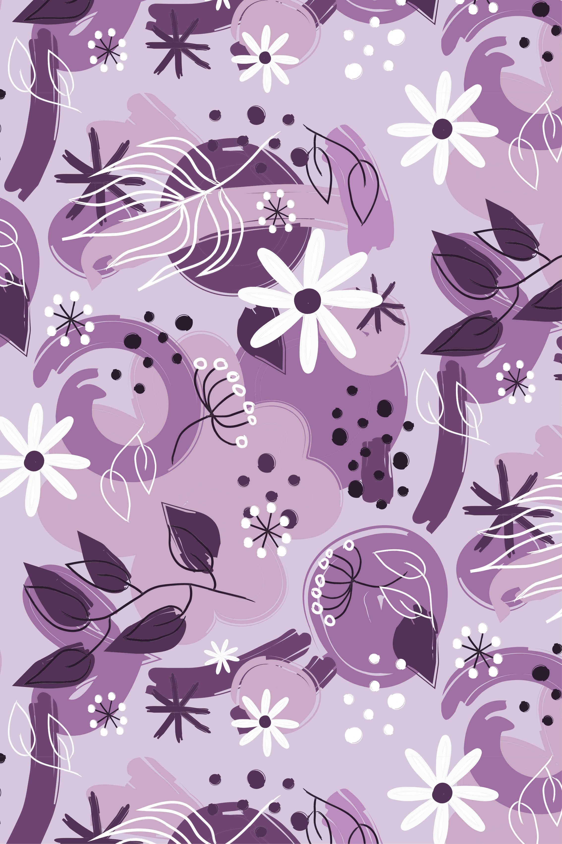 Vinyl tapijt paars verschillende paarse bloemen - TenStickers