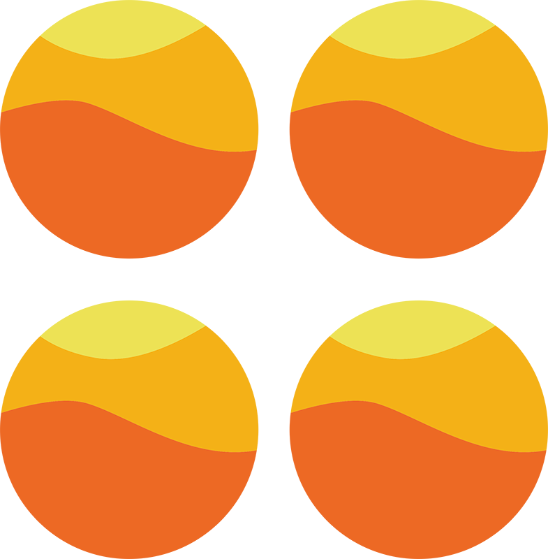 Vinyl tapijt oranje 70's zon cirkel - TenStickers