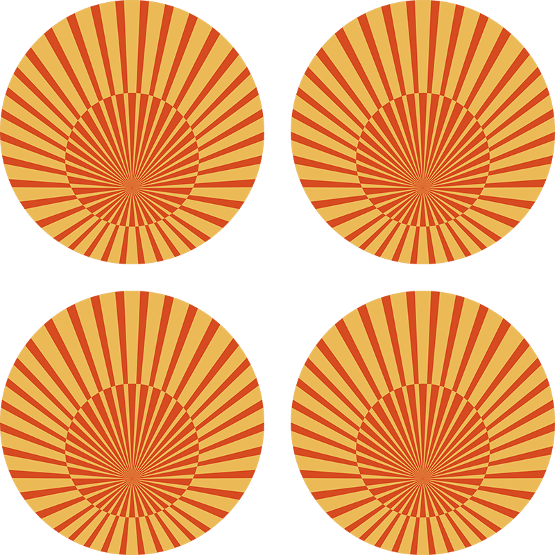 Vinyl tapijt oranje 70's zonneschijn cirkel - TenStickers