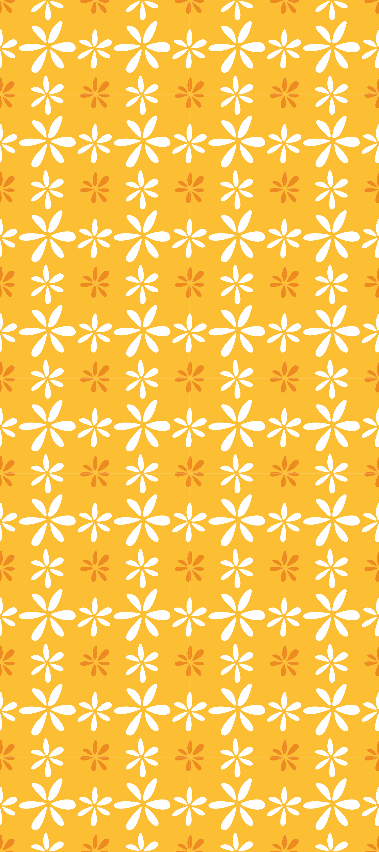 Vinyl tapijt oranje met kleine witte bloemen - TenStickers
