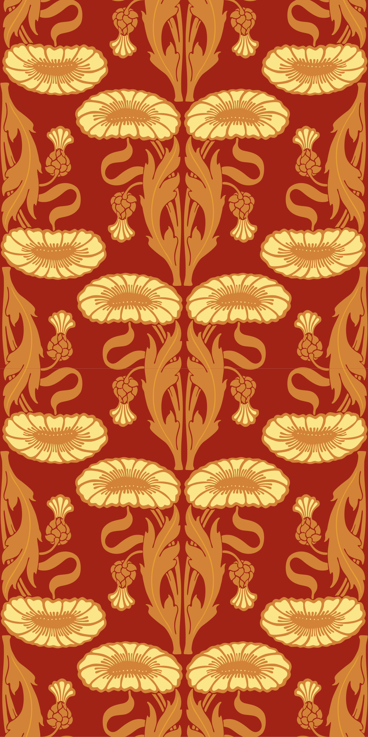 Vinyl tapijt oranje modern stijl ornament patroon - TenStickers