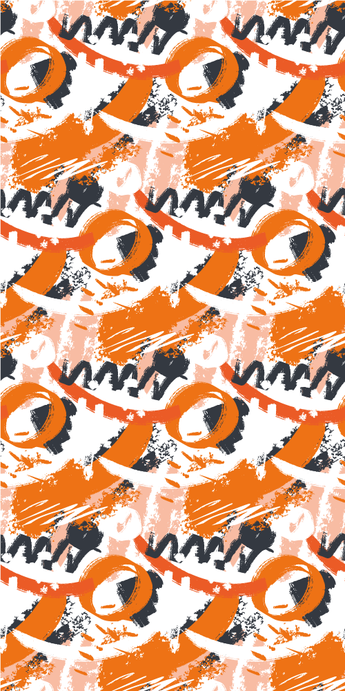 Vinyl tapijt oranje abstracte waterverfstreken - TenStickers