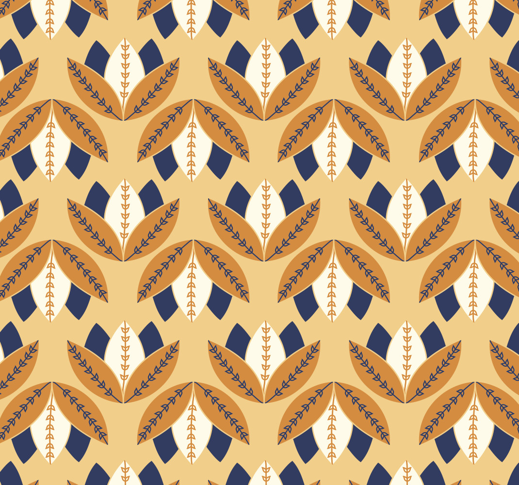 Vinyl tapijt oranje geometrische stijl behang - TenStickers
