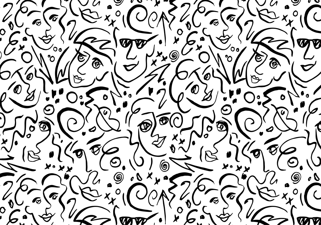 Vinyl tapijt zwart met zwart-witte graffiti kunst - TenStickers