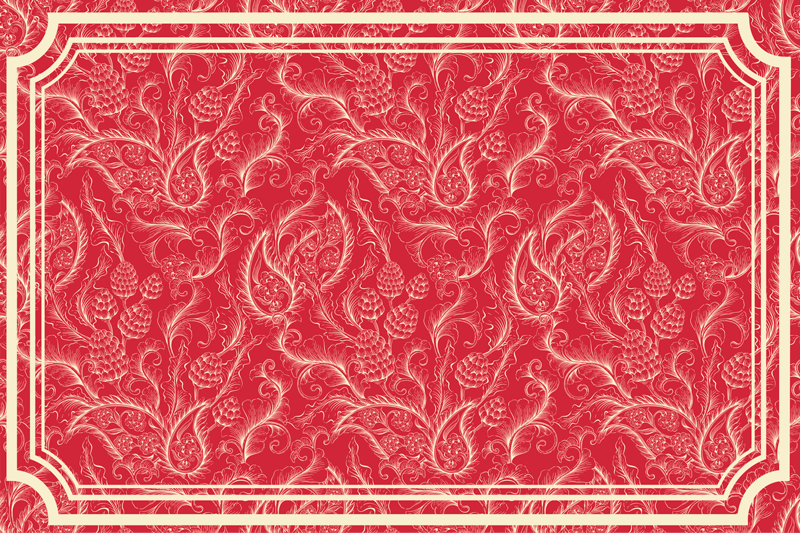 Vinyl tapijt rood paisley illustratie - TenStickers
