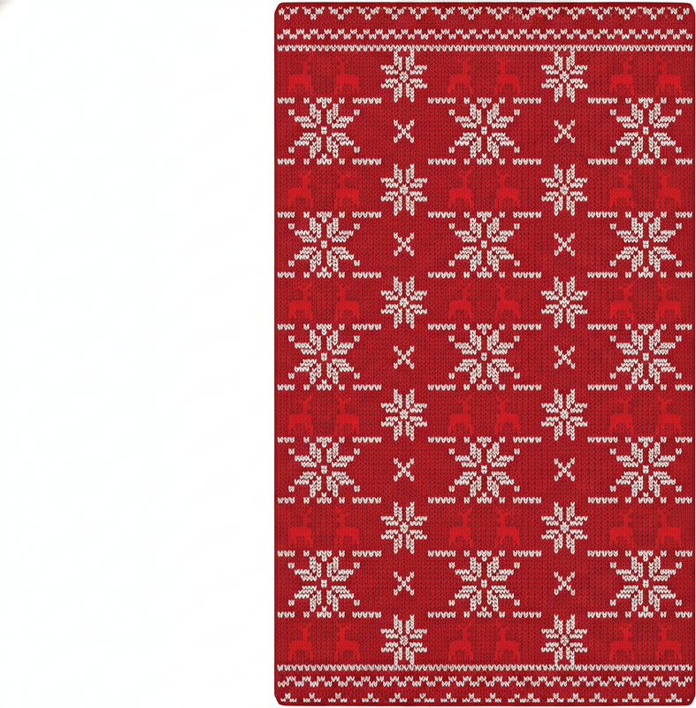 Vinyl tapijt rood kersttypisch patroon - TenStickers