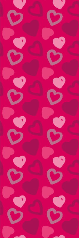 Vinyl tapijt roze fuchsia hartjes - TenStickers