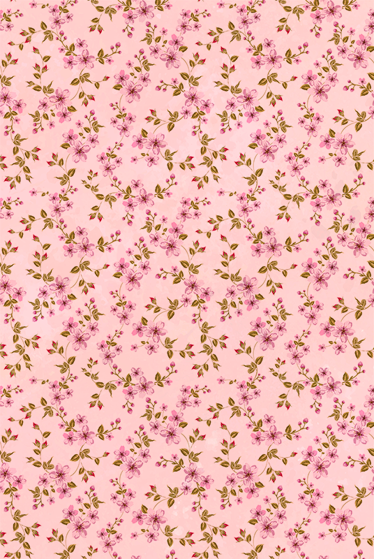 Vinyl tapijt roze aquarel roze bloemen - TenStickers