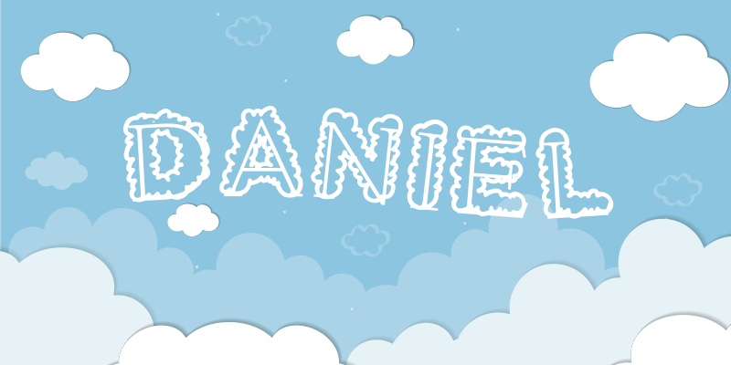 Cloudy Sky Personalization Vinyl tapijt slaapkamer - TenStickers