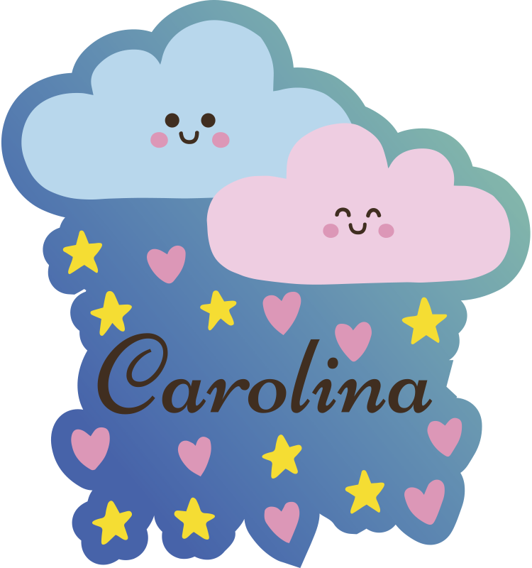 Aanpasbaar Ontwerp met Wolkenthema Vinyl vloerbedekking baby - TenStickers