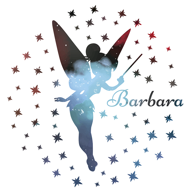 Fee Silhouet Vinyl vloerbedekking met aanpasbare naam - TenStickers