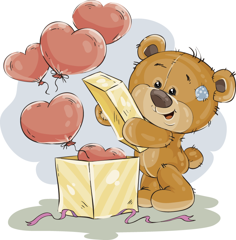 Teddy Bear Celebration Vinyl vloerbedekking baby - TenStickers