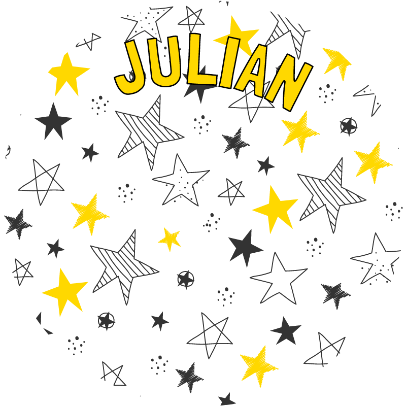 Fantastische ronde personaliseerbare sterren vinyl tapijt - TenStickers