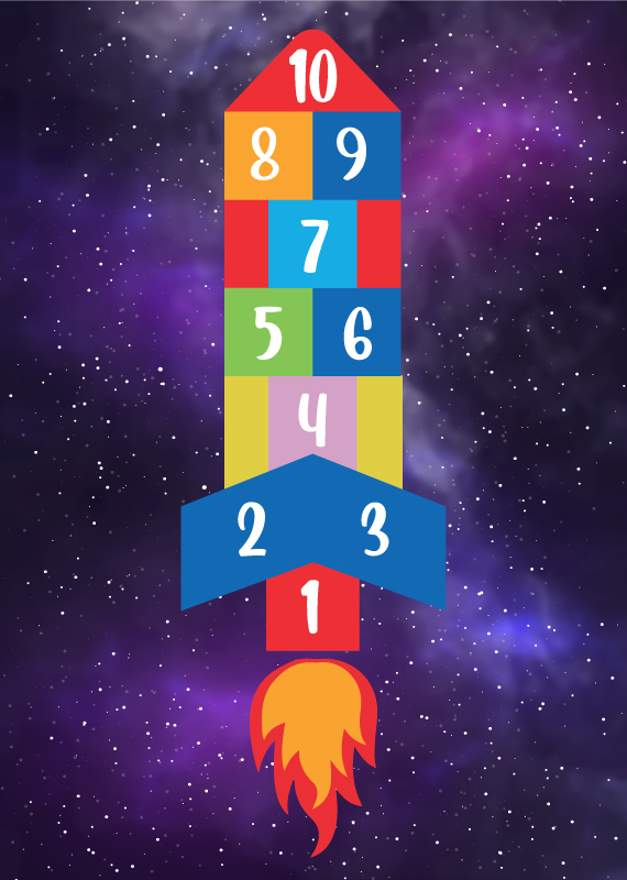 Galactisch hinkelen vinyl tapijt spel - TenStickers