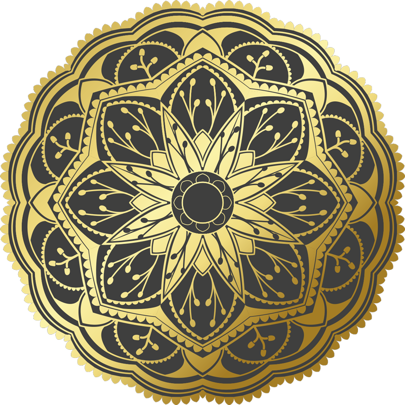 Gouden mandalapatroon vinyl tapijt mandala - TenStickers