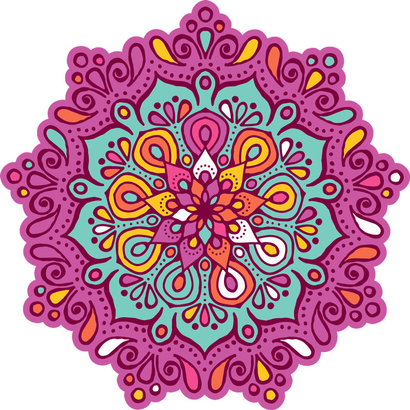Vinyl tapijt mandala kleurrijk mandala ontwerp - TenStickers