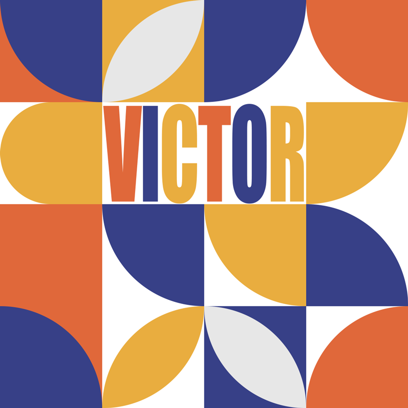 Aanpasbare geometrische vinyl tapijt met naam - TenStickers