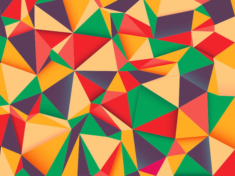 Kleurrijke driehoekige compositie vinyl tapijt geometrisch - TenStickers