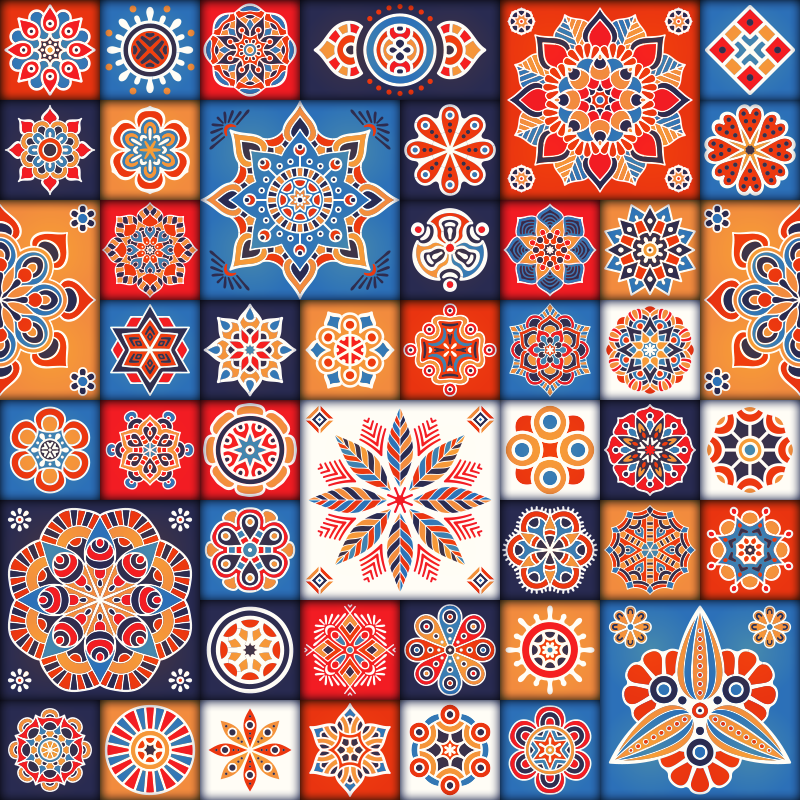 Mozaïek tegelwerk vinyl tapijt geometrisch - TenStickers