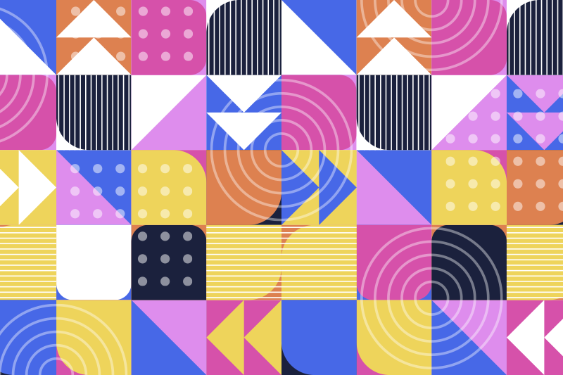 Geometrisch patroonspel Geometrische vinyl vloerkleed - TenStickers