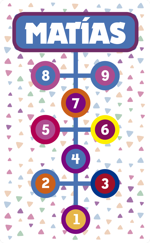 Gepersonaliseerde hinkelspel vinyl tapijt met naam - TenStickers