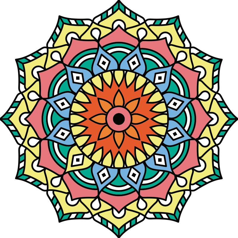 Mandala geïnspireerd vinyl tapijt  - TenStickers