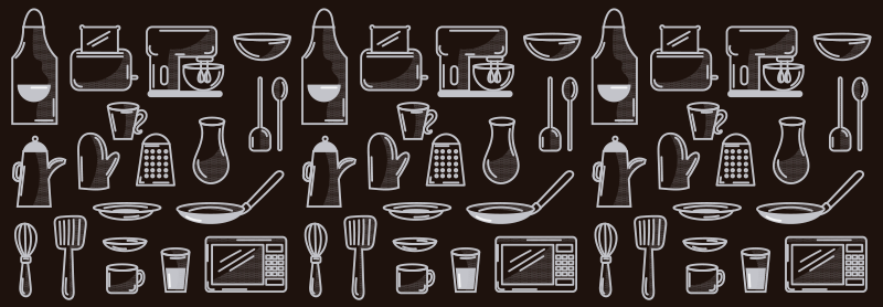 Rechthoekig keukengereedschap modern vinyl vloerkleed keuken - TenStickers